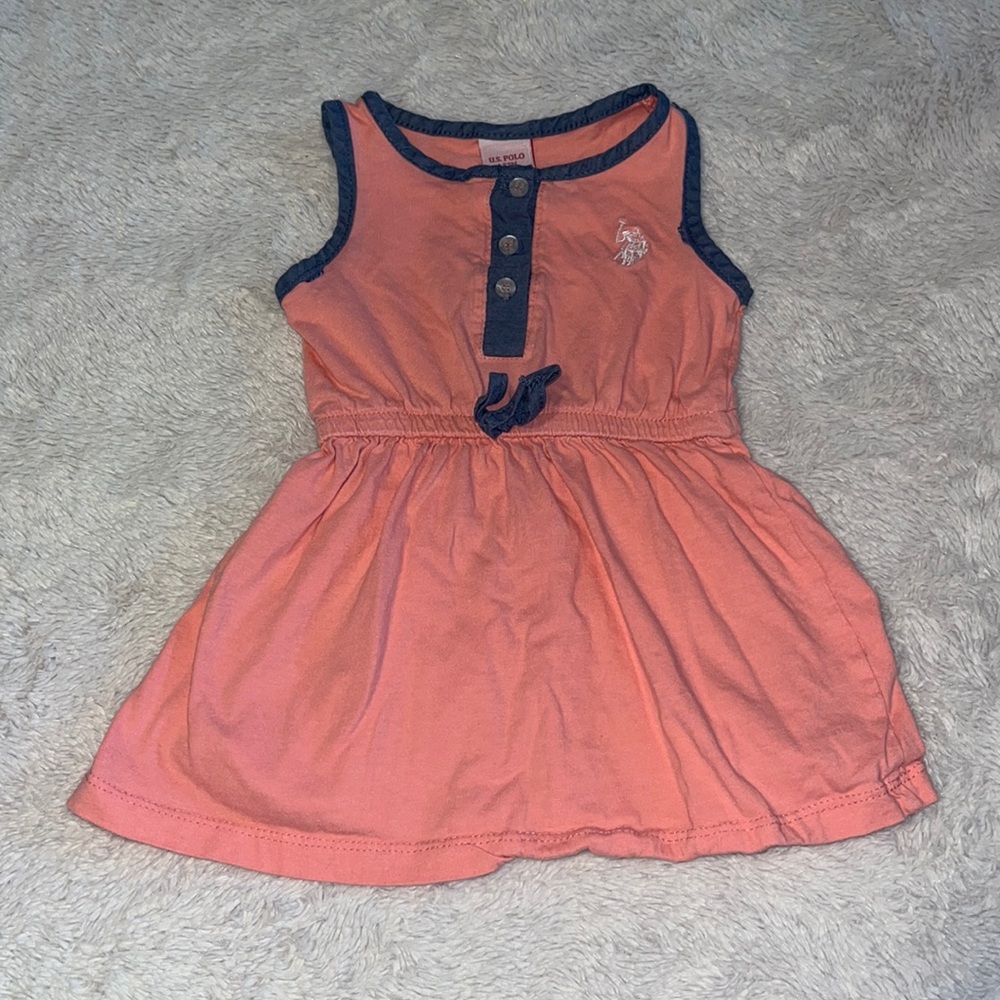 Us polo assn 18 month orange dress 100% cotton